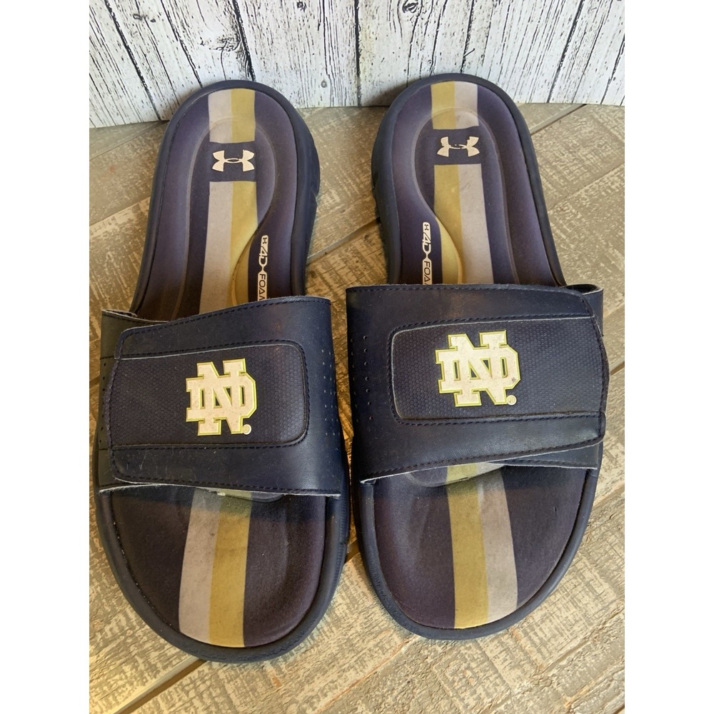 Under Armour Navy‎ Notre Dame Fighting Irish Ignite Foam Slides - Size 11 Men's